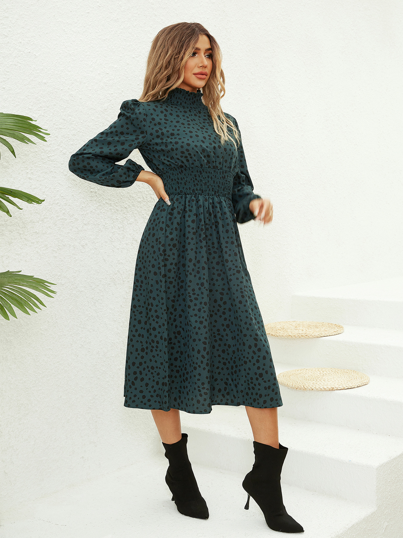 Women's Floral Print Long Sleeve Dress Image 2