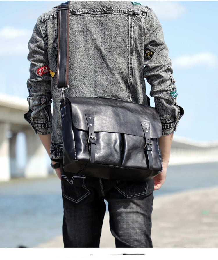 Men's First Layer Cowhide Briefcase - Brown