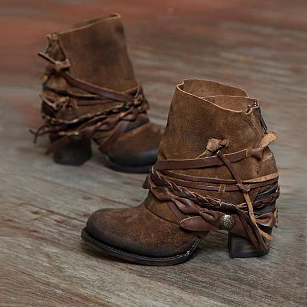 Back Zipper Low Boots Style