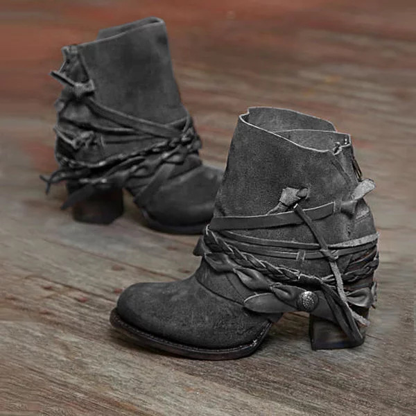 Back Zipper Low Boots in Action