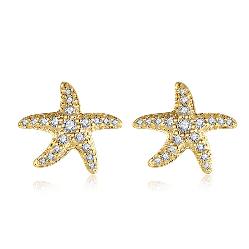 Starfish Earrings in Platinum