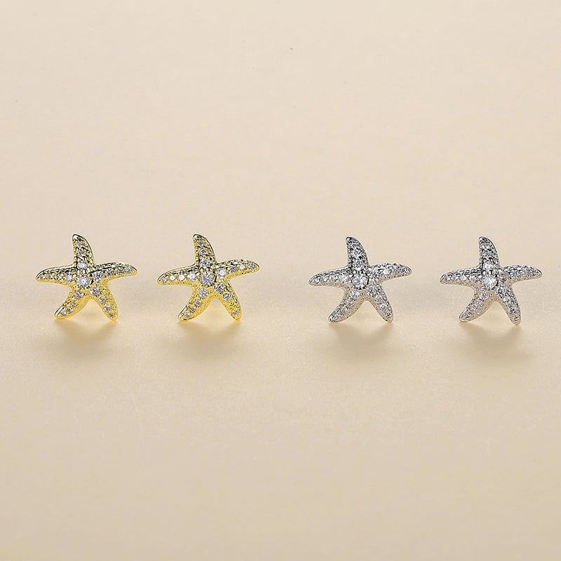 Starfish Earrings in Gold