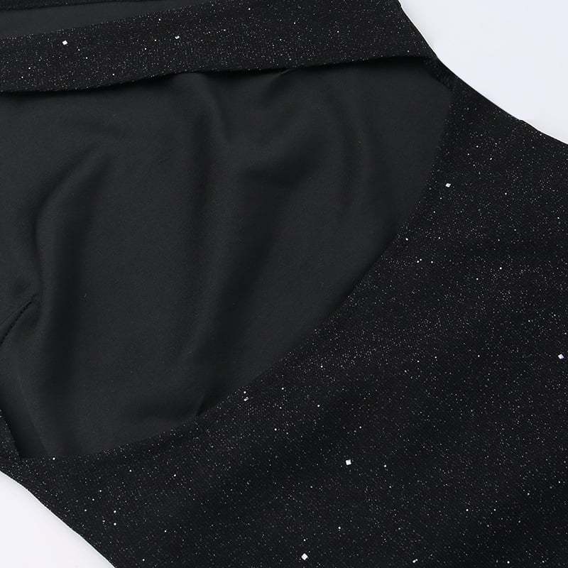 Elegant Shiny Backless Dress