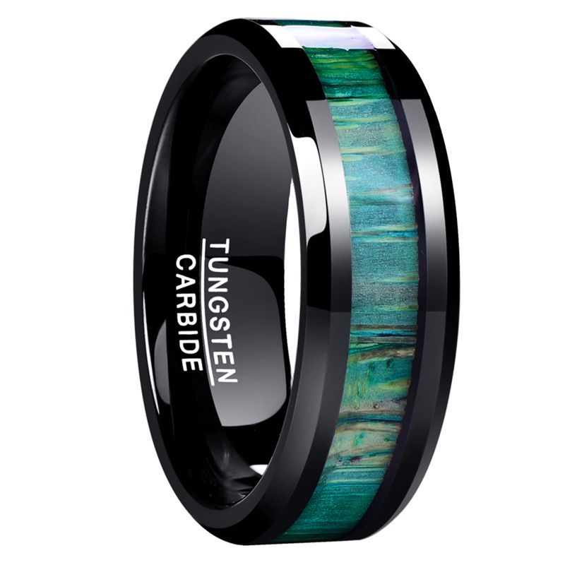 Bamboo Wood Skin Titanium Steel Ring Image 1