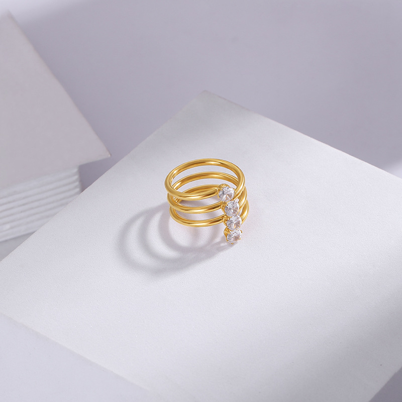 Micro-inlaid Zircon Ring Image 10