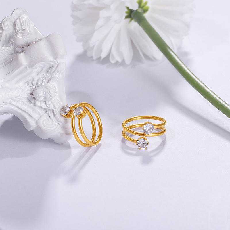Micro-inlaid Zircon Ring Image 4