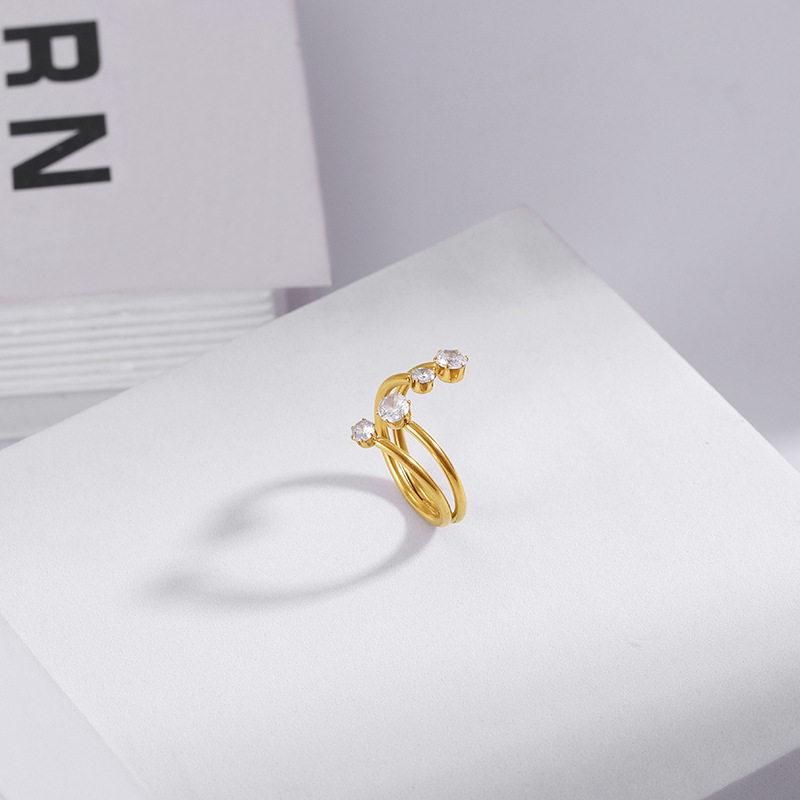Micro-inlaid Zircon Ring Image 3