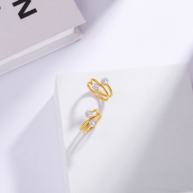Micro-inlaid Zircon Ring Image 7
