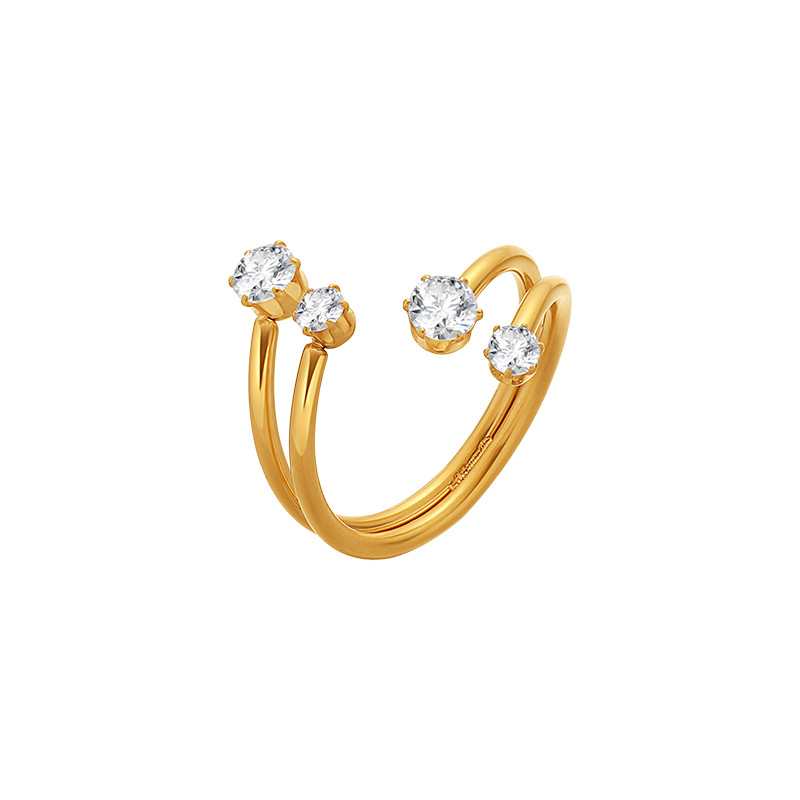 Micro-inlaid Zircon Ring Image 8
