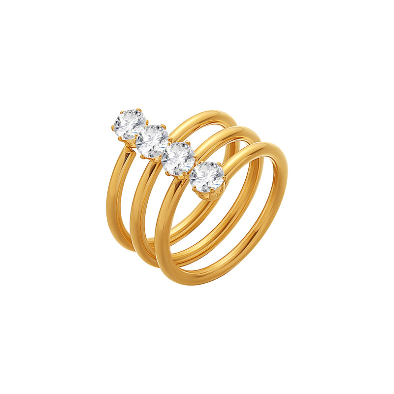 Micro-inlaid Zircon Ring Image 11