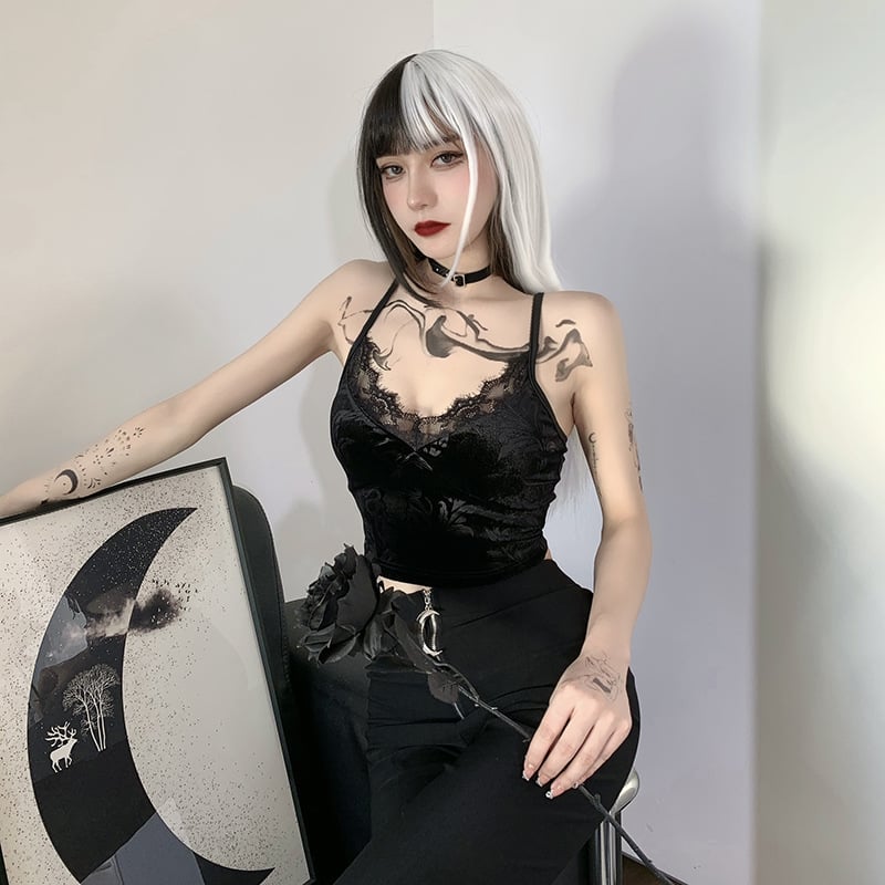 Gothic Ladies Fashion Lace Camisole Tank Top - Image 10