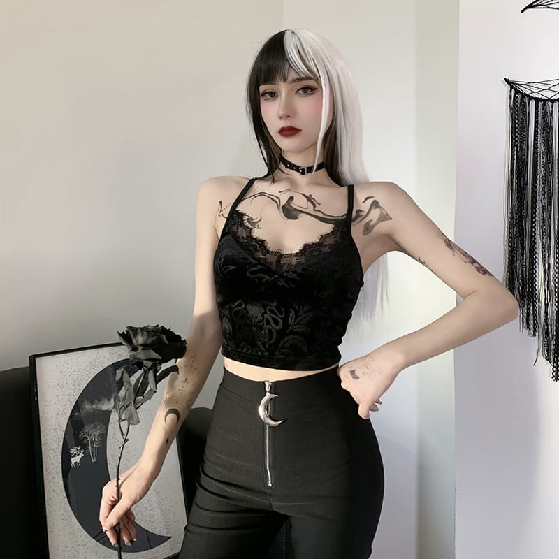 Gothic Ladies Fashion Lace Camisole Tank Top - Image 8