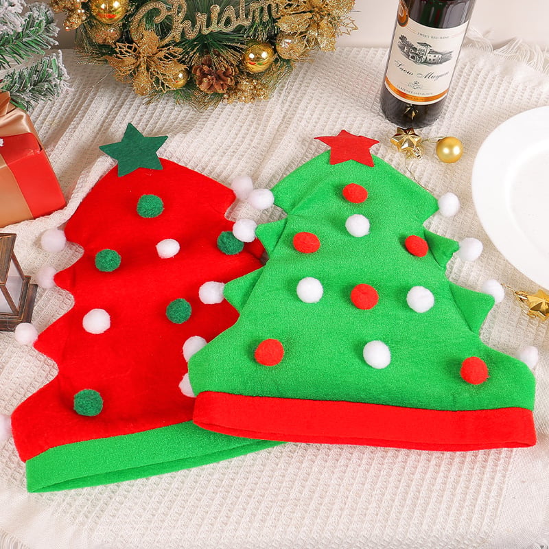 Creative Christmas Tree Party Elf Hat Close Up