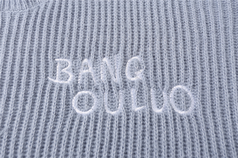 Dark Embroidered Ripped Letter-printing Sweater Image 10