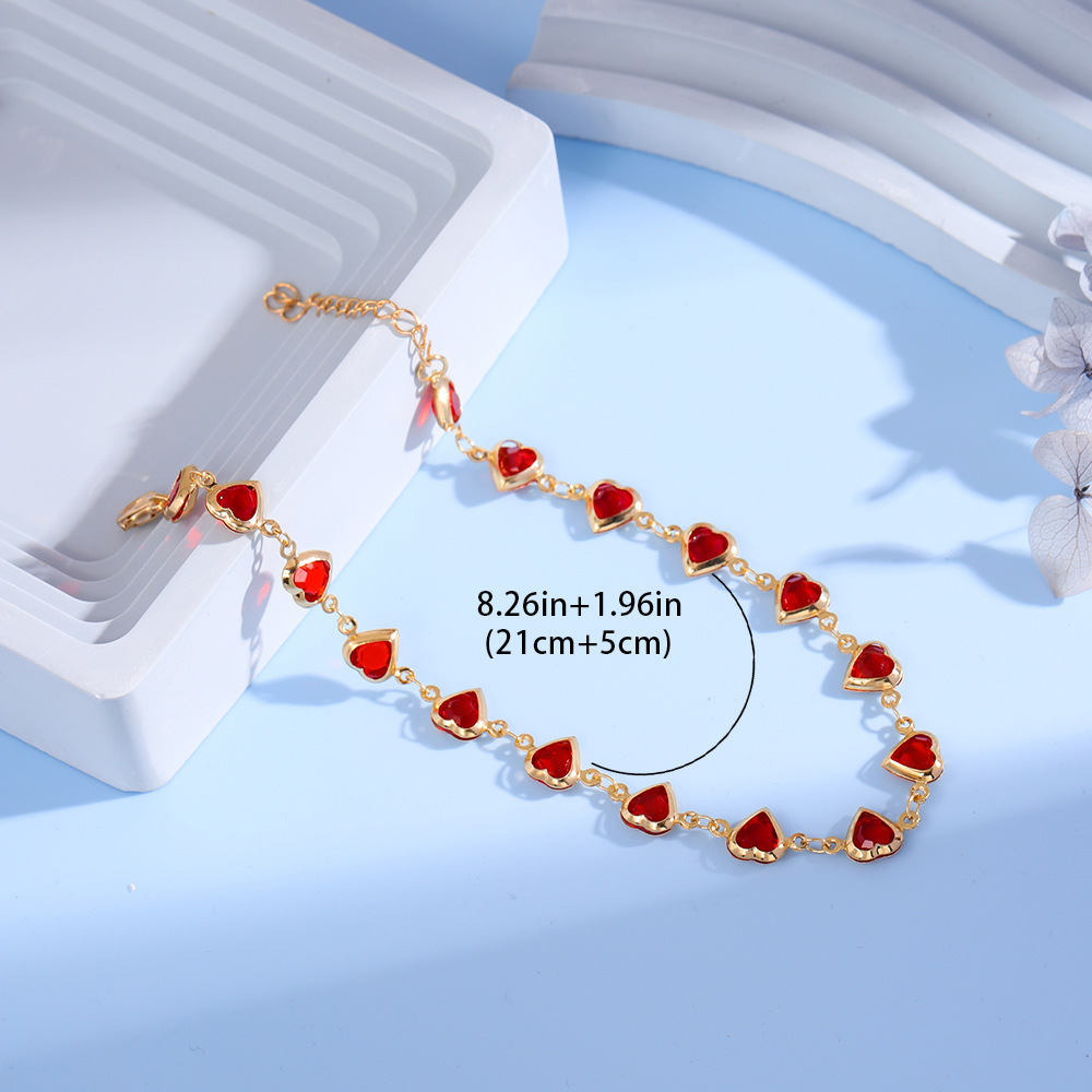 Sweet Beaded Candy Color Heart Bracelet
