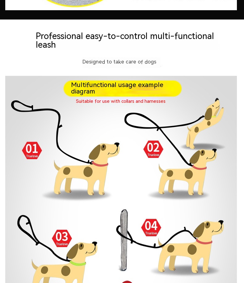 Pet Dog Multi-functional Hand Holding Rope