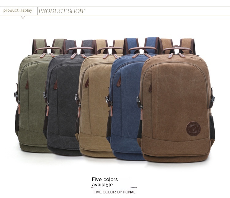 Wear-resistant Washed Canvas Backpack