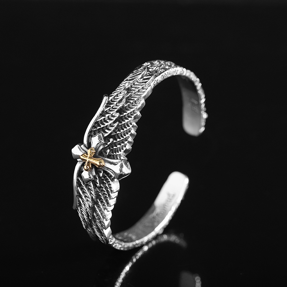 Thai Silver Vintage Cross Bracelet 4