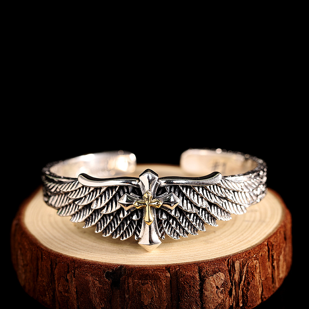 Thai Silver Vintage Cross Bracelet 5