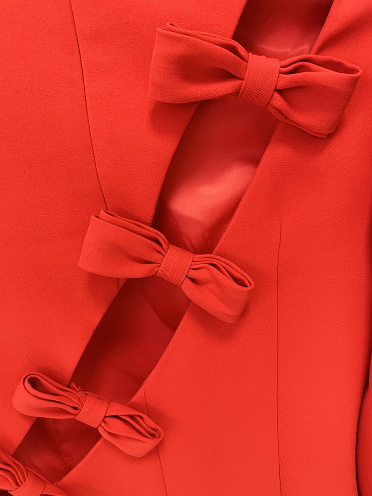 Asymmetric Hollow Bow Dress Image 11