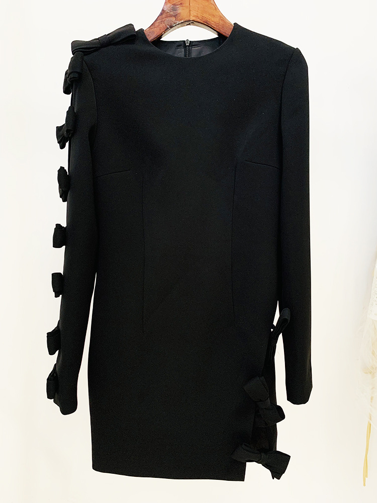 Asymmetric Hollow Bow Dress Image 15