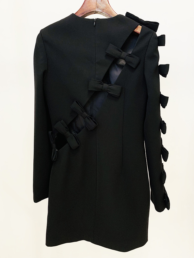 Asymmetric Hollow Bow Dress Image 6
