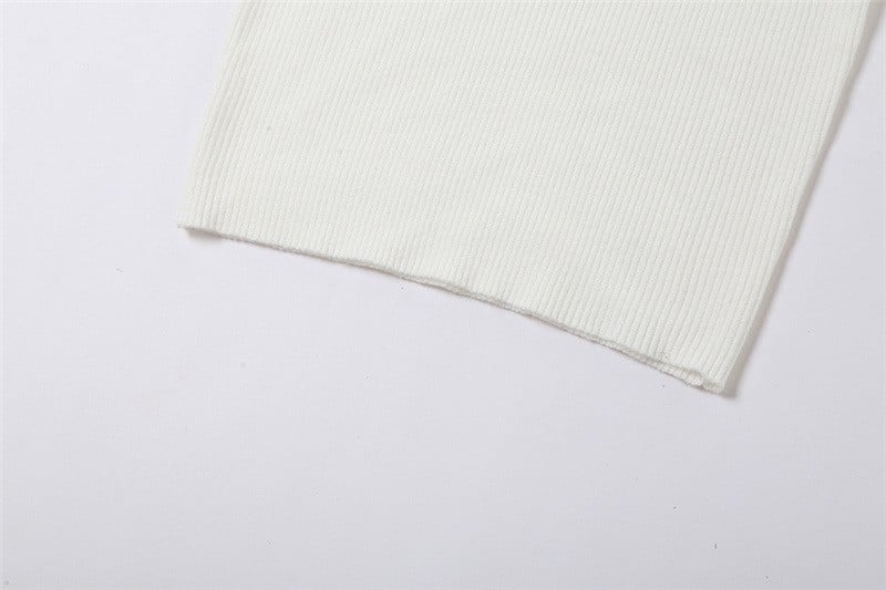 Casual Knitted Contrast Color High Waist Dress Image 15