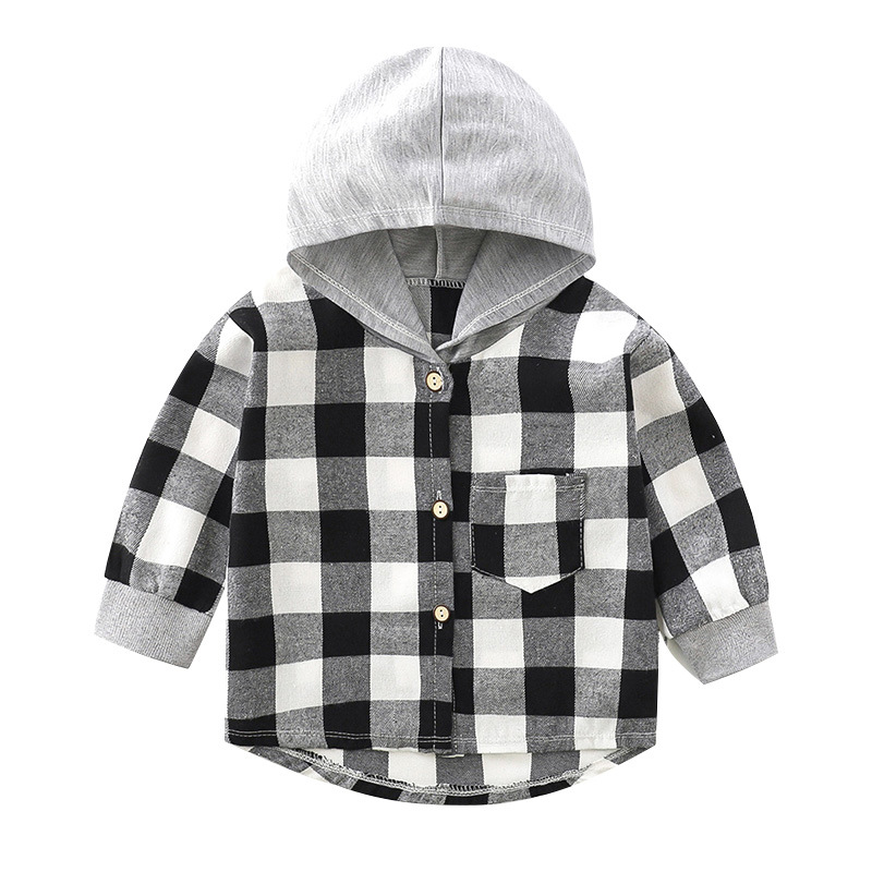 Children's Hooded Plaid Shirt 4