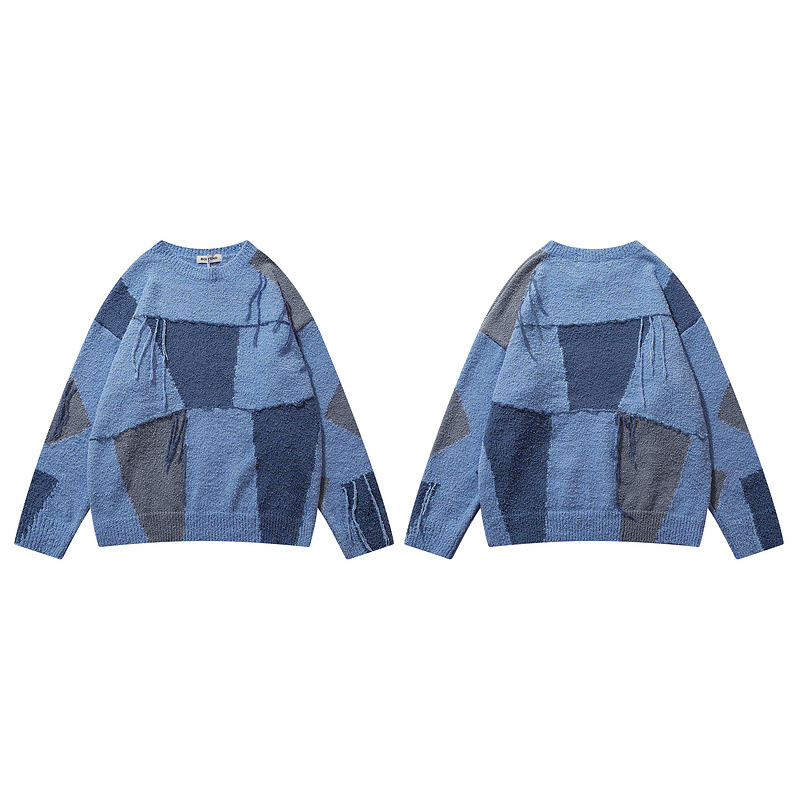 Plaid Tassel Oversize Sweater Image 4