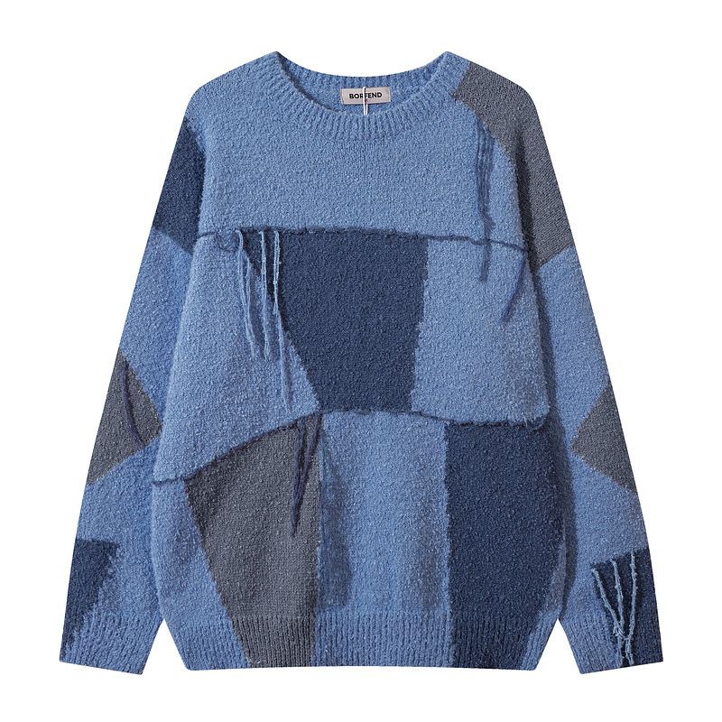 Plaid Tassel Oversize Sweater Image 6