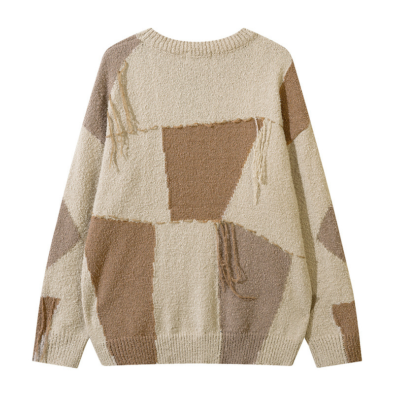 Plaid Tassel Oversize Sweater Image 5