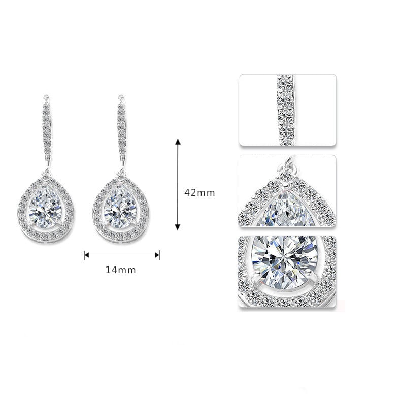 Micro-inlaid AAA Zircon Personality Drop-shaped Ear Hooks
