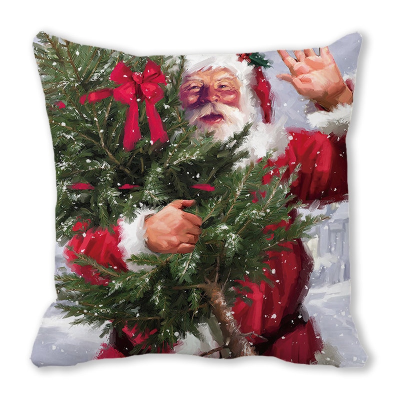 Christmas Linen Pillow Cover