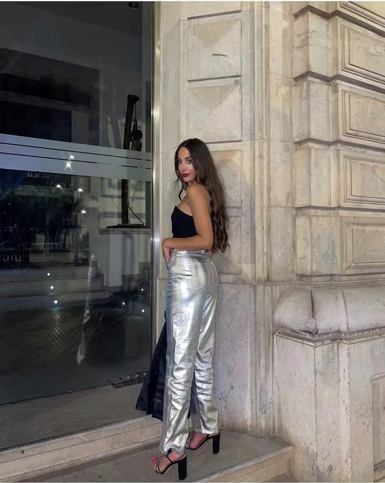 Wide Leg Leather Pants