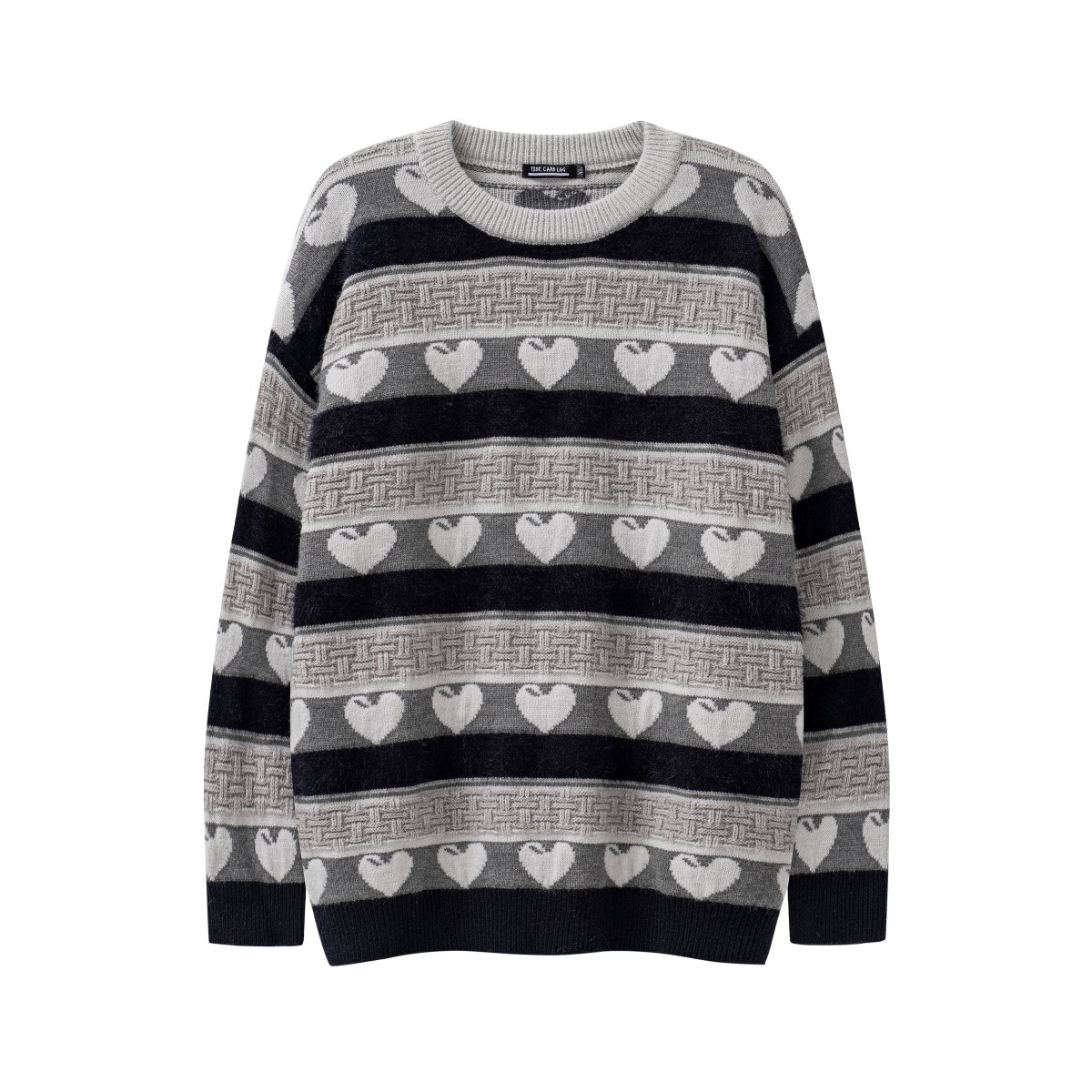 American Retro Contrast Color Knitted Sweater - Image 5