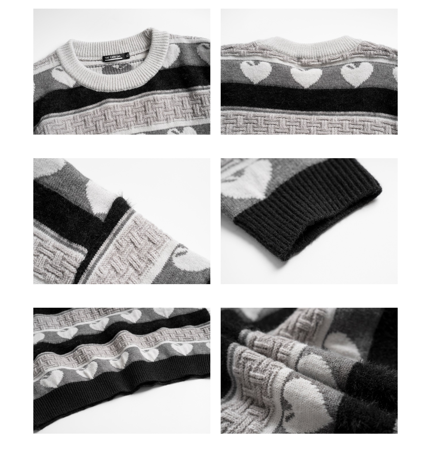 American Retro Contrast Color Knitted Sweater - Image 7