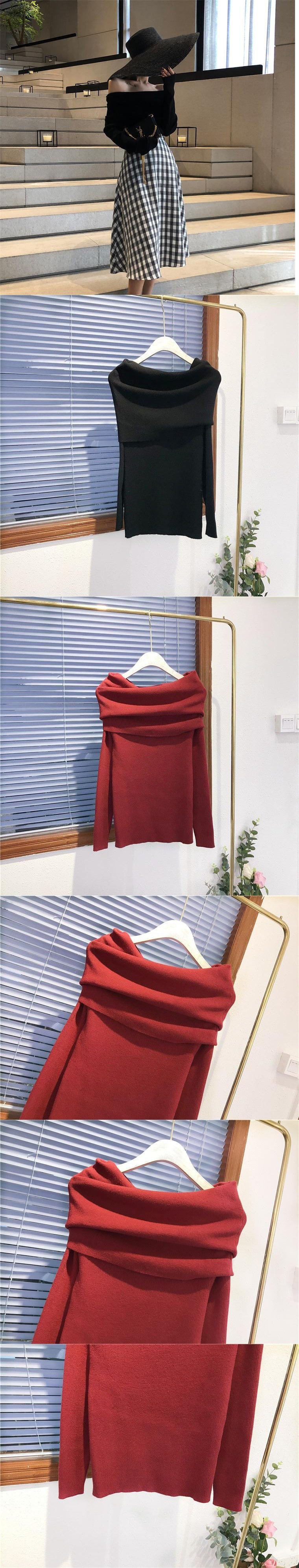 One-shoulder Sweater in Black