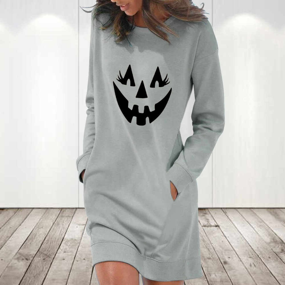 Halloween Pumpkin Print Skirt