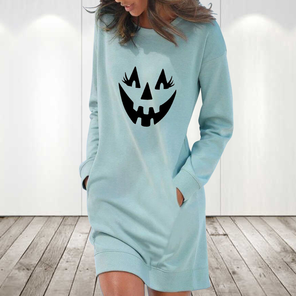 Halloween Pumpkin Print Skirt