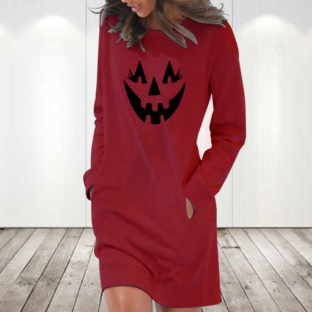 Halloween Pumpkin Print Skirt