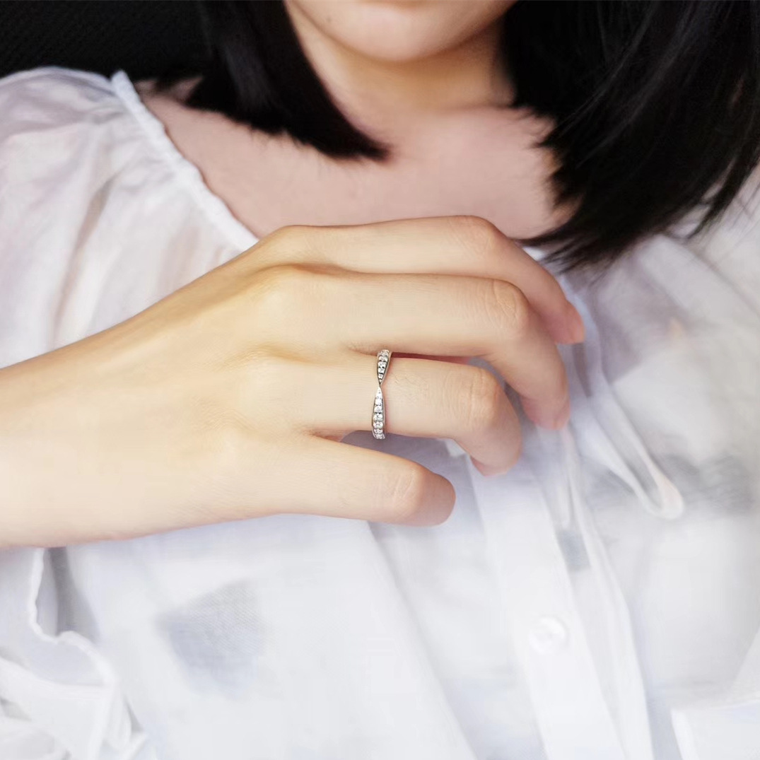 Half Circle Diamond Ring Image 6
