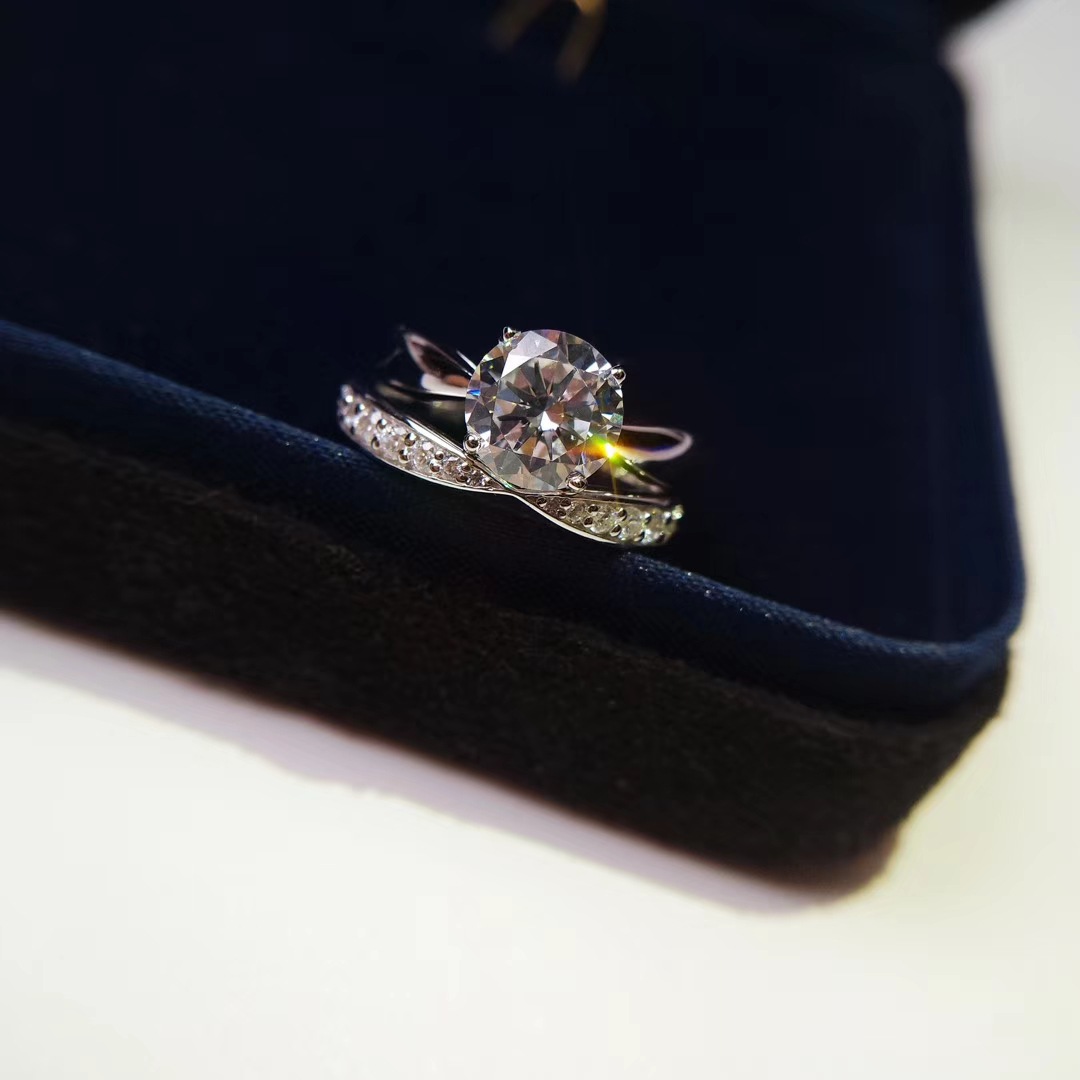 Half Circle Diamond Ring Image 7