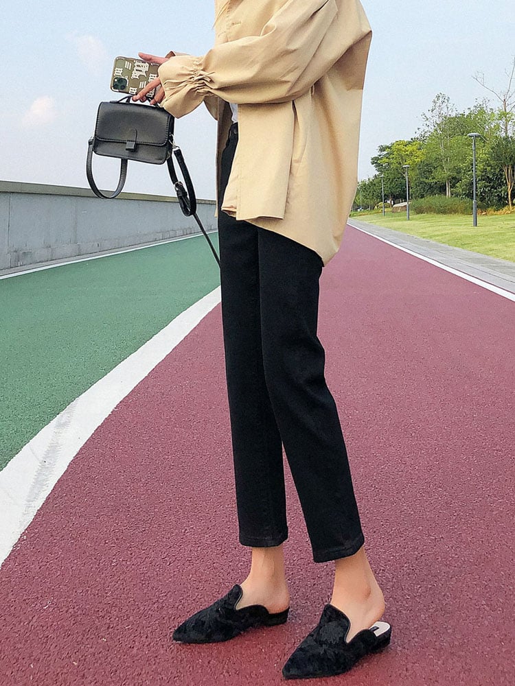 Nine Points High Waist Slimming Cigarette Pants Image 5
