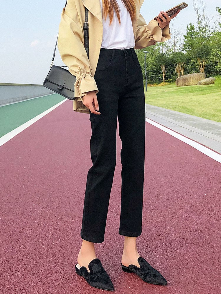 Nine Points High Waist Slimming Cigarette Pants Image 2