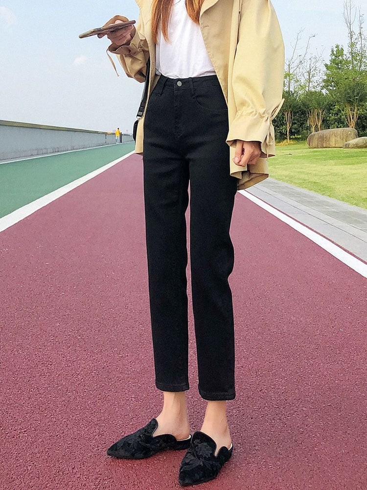 Nine Points High Waist Slimming Cigarette Pants Image 4