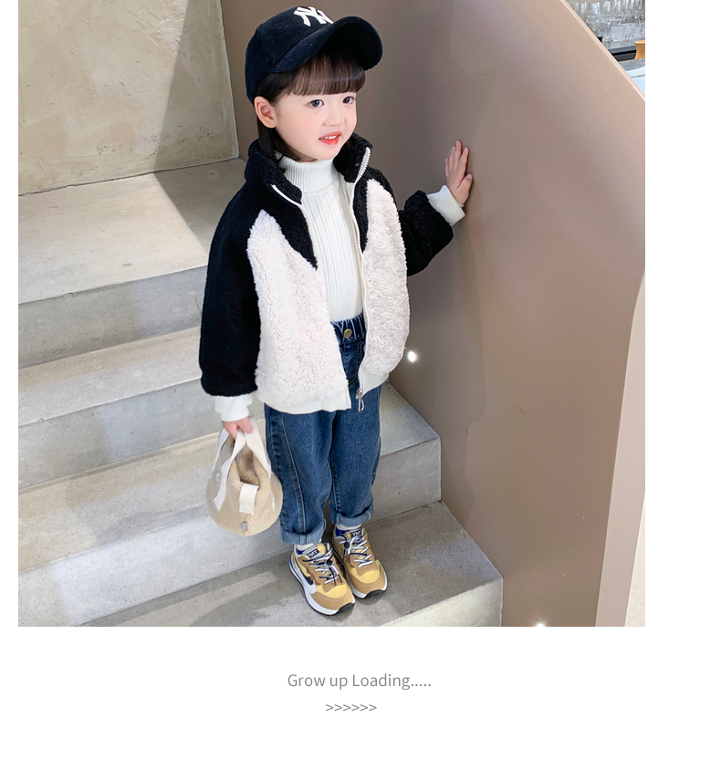 Girls' Thick Coat in Black