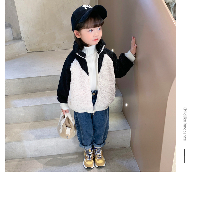 Girls' Thick Coat Zipper