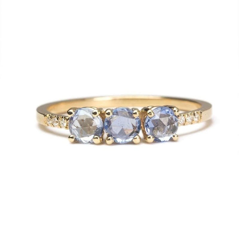 Women's Light Blue Zircon Ring Image 2