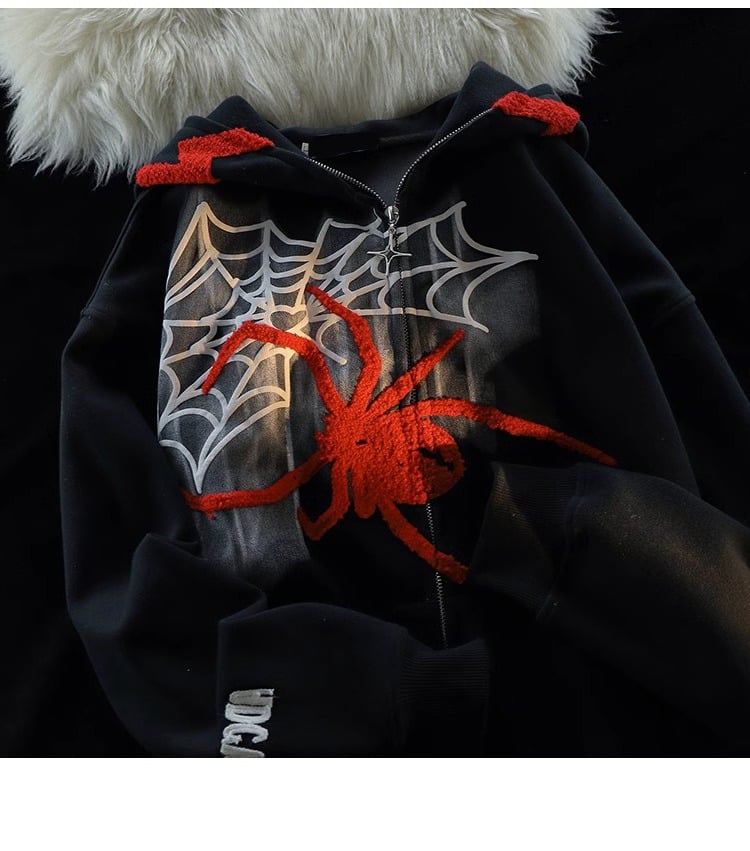 Spider Printed Hoodie - Image 7