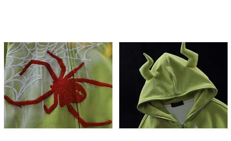 Spider Printed Hoodie - Image 2